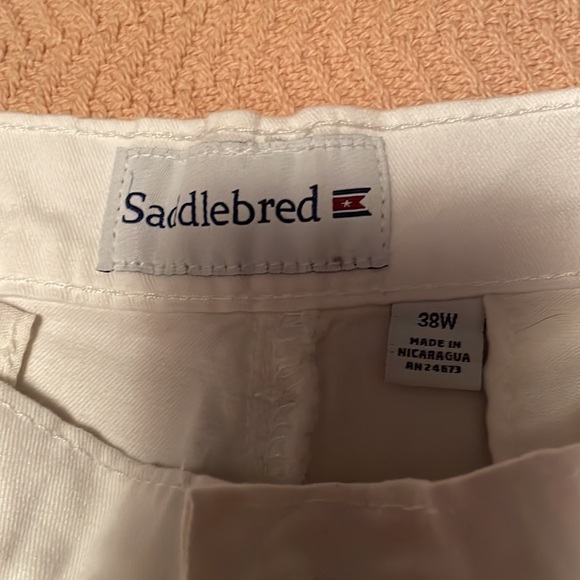 White size 38 flat front shorts. - Picture 2 of 4